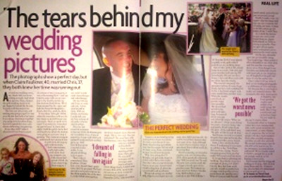 Claire Faulkner and husband Chris - story in womans own magazine