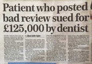 Patient sued by dentist after bad review