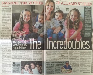 Two sets of twins, Sunday Mirror